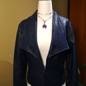 Faux leather bolero jacket. Made in Italy. Worn once.